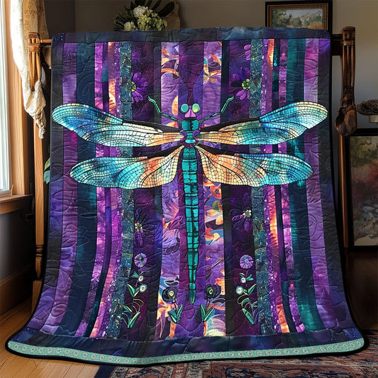 Dragonfly Purple Patchwork WP0609016CL Quilt Blanket