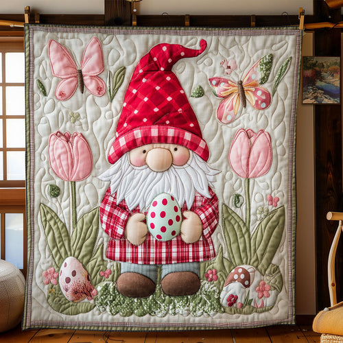 Gnome In Easter Garden WY1202106CL Quilt Blanket