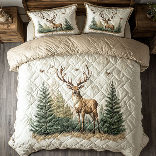 Deer In Forest WY1202017CL Quilted Bedding Set