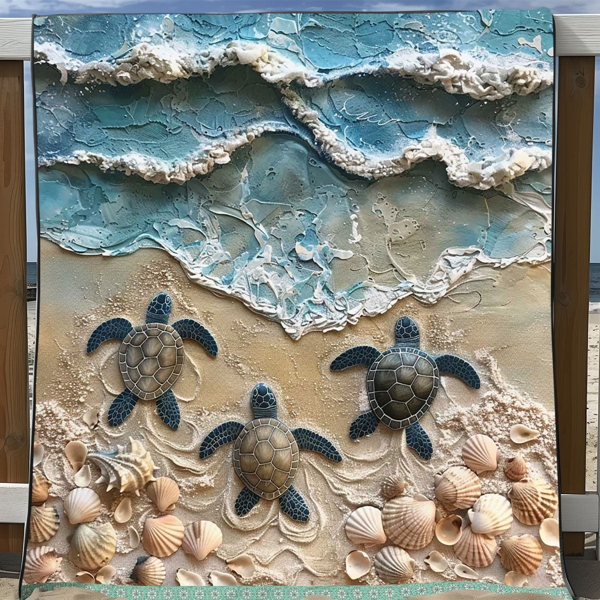 Sea Turtle WJ1109020CL Quilt Blanket