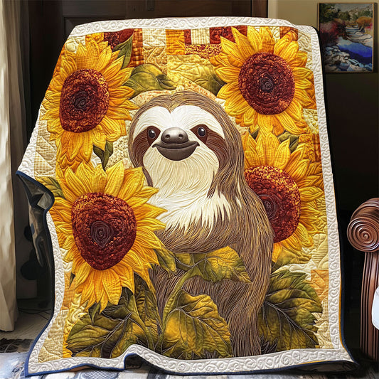 Sunflower And Sloth WY0202067CL Quilt Blanket