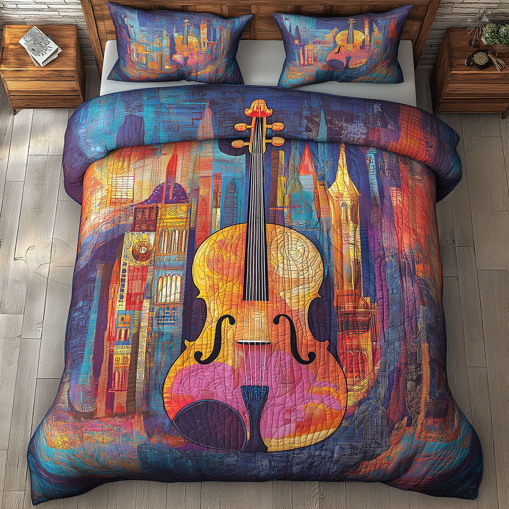 Colorful Castle And Cello WY0802019CL Duvet Cover Set