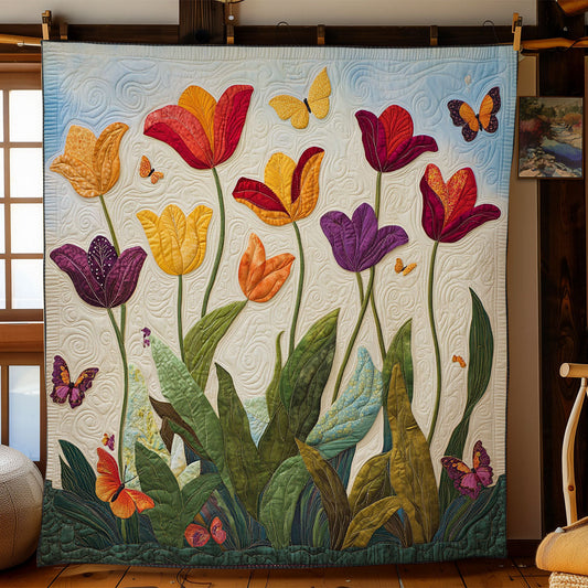 Colorful Tulip Garden WY1502035CL Quilt Blanket