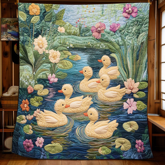 Adorable Swimming Ducks XB2003011CL Quilt Blanket