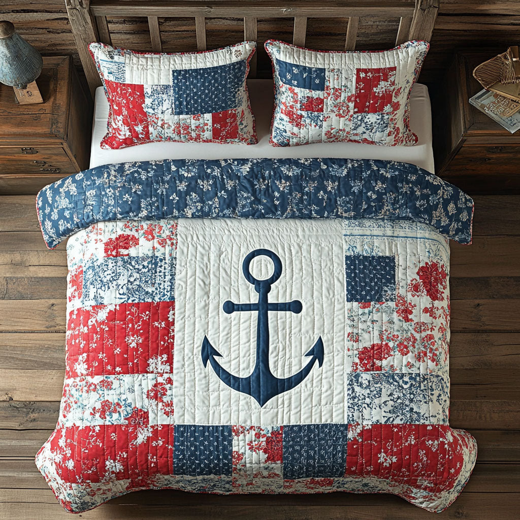 Anchor Patchwork WY1402002CL Quilted Bedding Set