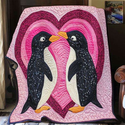 Penguins Valentine WX1601073CL Quilt Blanket