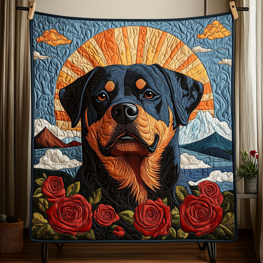 Sunrise Smile Rottweiler YR0801007CL Quilt Blanket