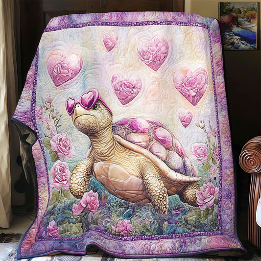 Pink Heart Turtle WY2001096CL Quilt Blanket