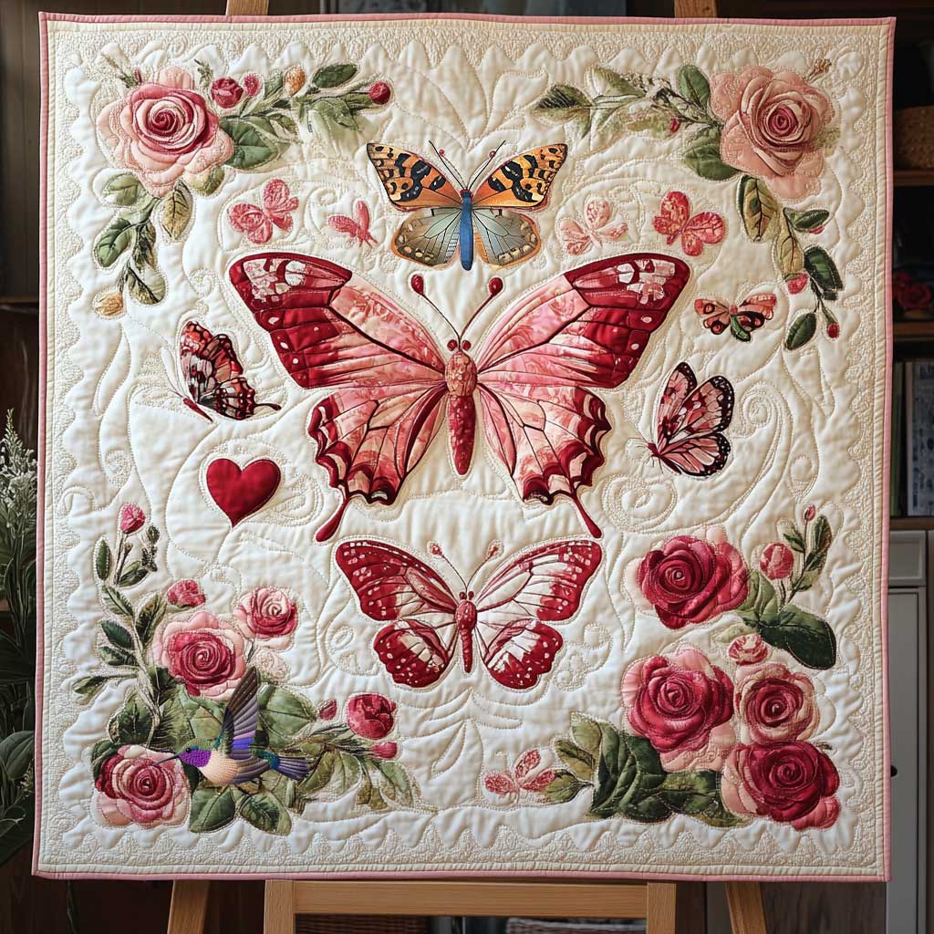 Pink Couple Butterfly WP1812024CL Quilt Blanket