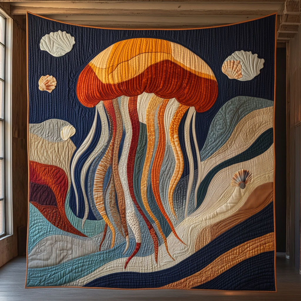 Abstract Sea CP2308084CL Quilt Blanket