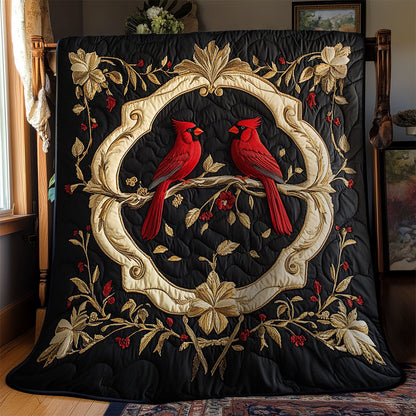 Cardinal In Royal Wreath WY1902067CL Quilt Blanket