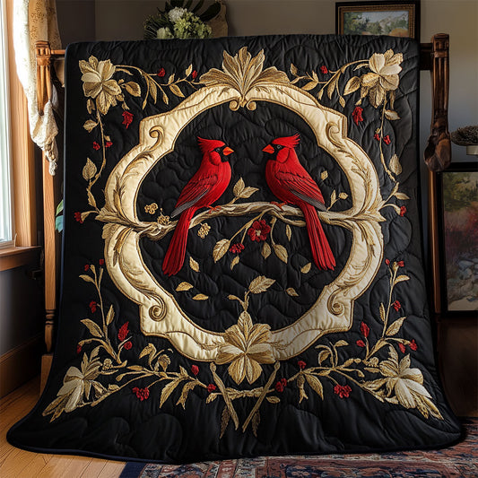 Cardinal In Royal Wreath WY1902067CL Quilt Blanket