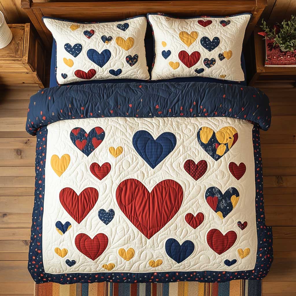 Heartful Valentine WP1102002CL Quilted Bedding Set