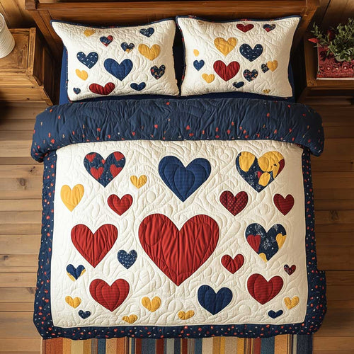 Heartful Valentine WP1102002CL Quilted Bedding Set