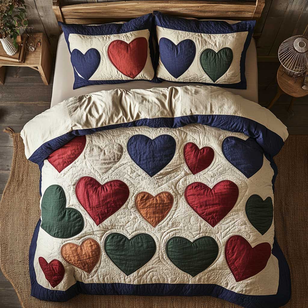 Blissful Heart WP0802043CL Quilted Bedding Set