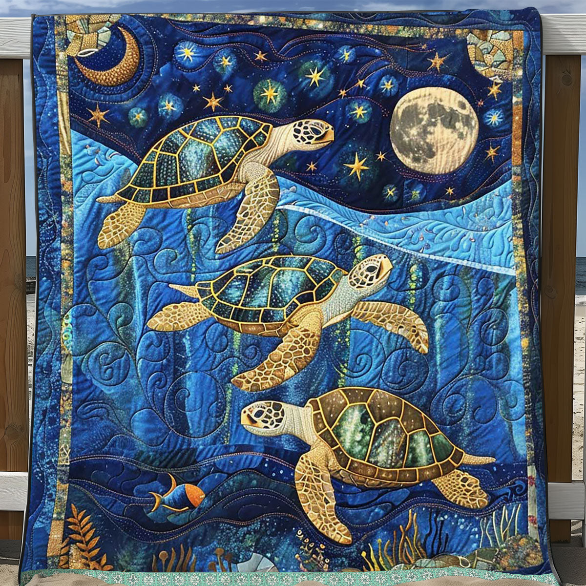 Sea Turtle WJ1309025CL Quilt Blanket