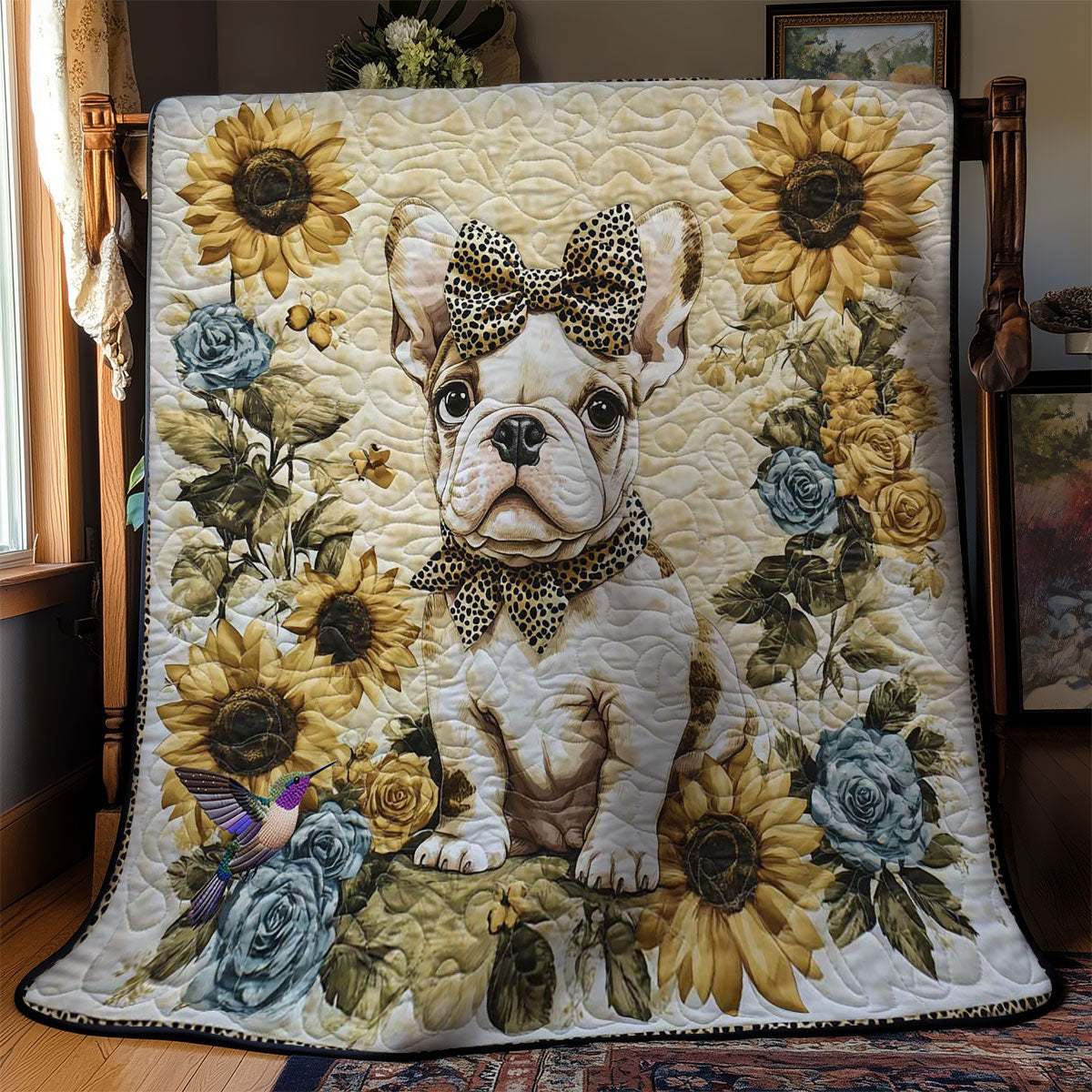 Sunflower Bulldog WN2412022CL Quilt Blanket