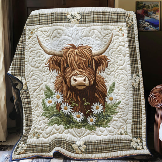 Daisy Meadow Highland Cow YR0801029CL Quilt Blanket