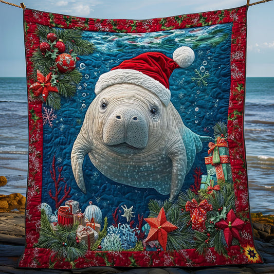 Santa Manatee WY2811031CL Quilt Blanket