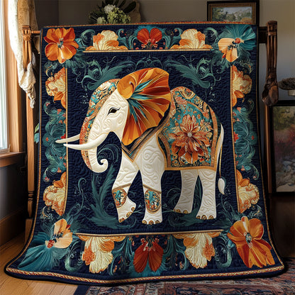 Abstract Flower Elephant WY2301041CL Quilt Blanket