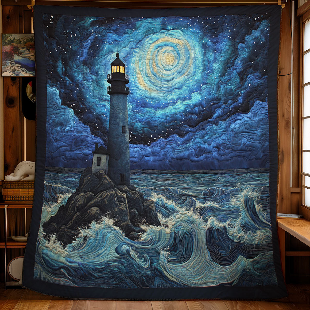 Stormy Lighthouse CW1406033CL Quilt Blanket