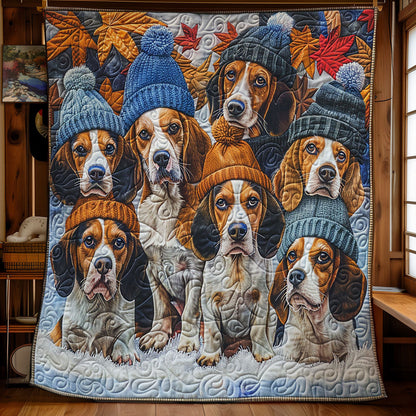 Dachshund Family In Winter WY0901027CL Quilt Blanket