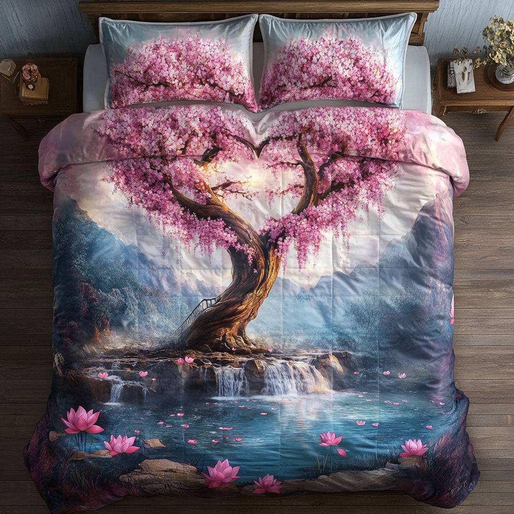 Heart Shaped Tree Life WT1402001CL Quilted Bedding Set