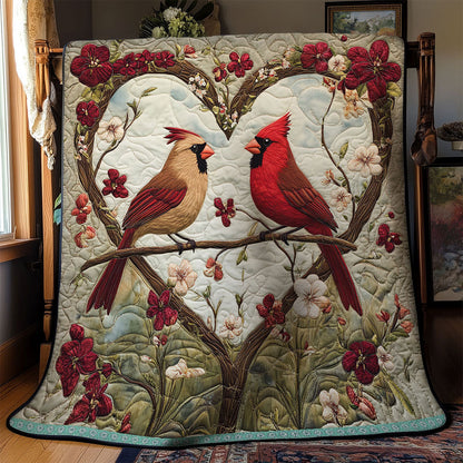 Couple Cardinal Flower WT2702107CL Quilt Blanket
