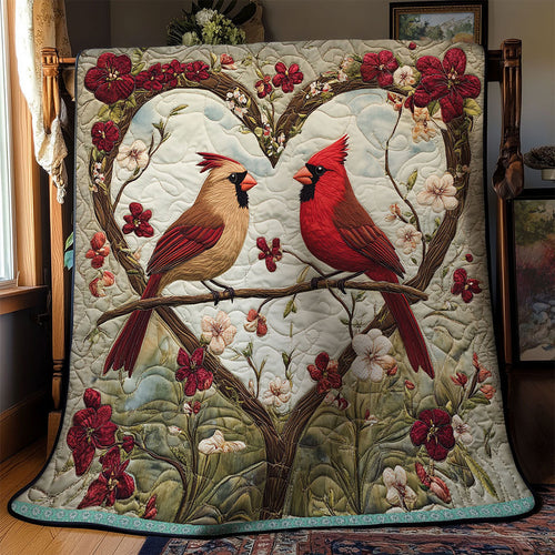Couple Cardinal Flower WT2702107CL Quilt Blanket