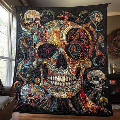 Abstract Skull WU2210003CL Quilt Blanket