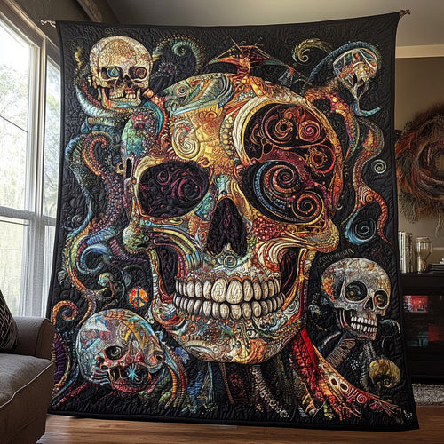 Abstract Skull WU2210003CL Quilt Blanket