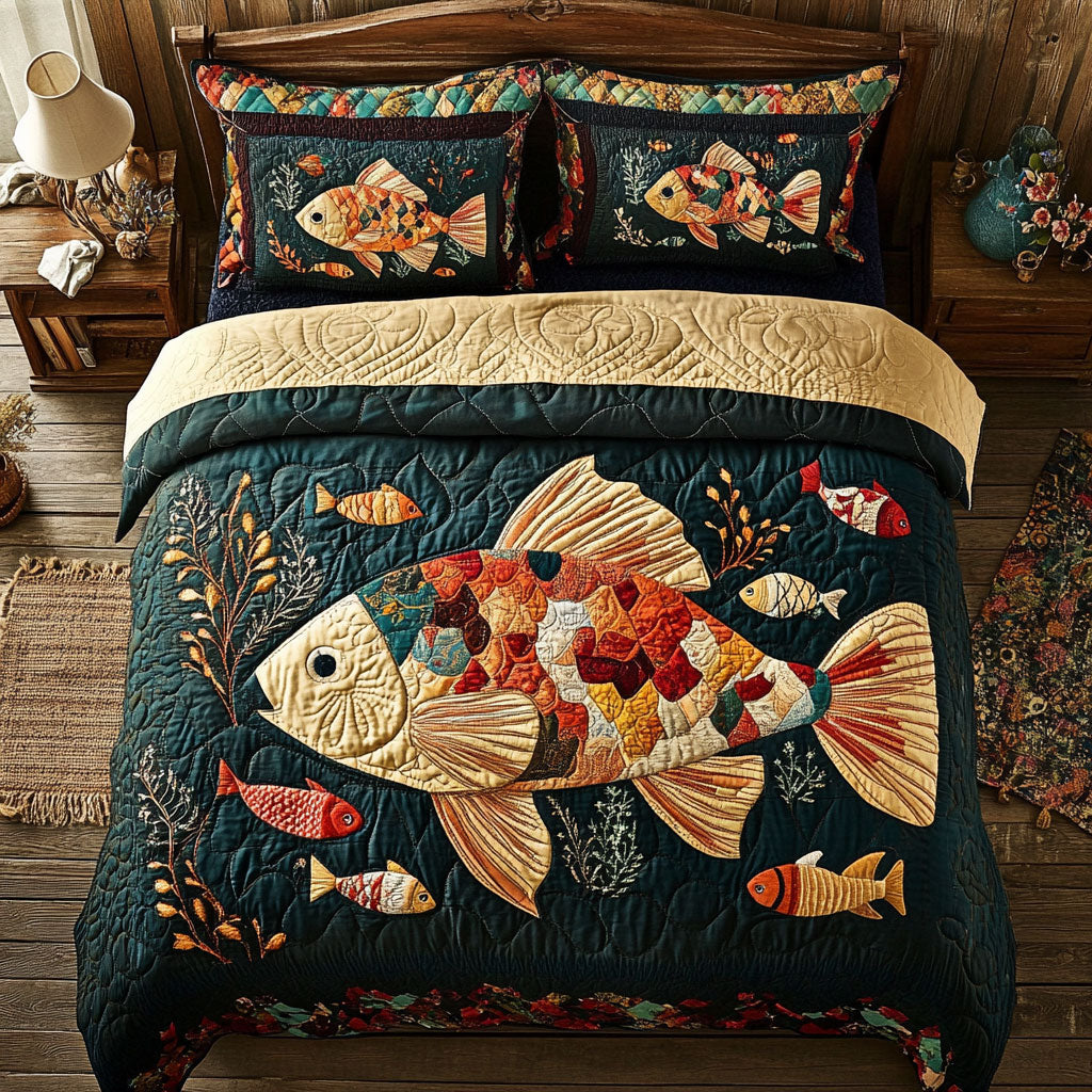 Midnight Tide WJ1403042CL Quilted Bedding Set