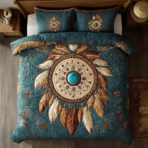 Celestial Feathers WY0803074CL Quilted Bedding Set