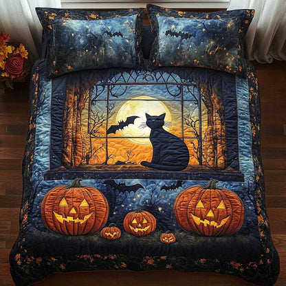 Pumpkin Cat WN1302008CL Quilted Bedding Set