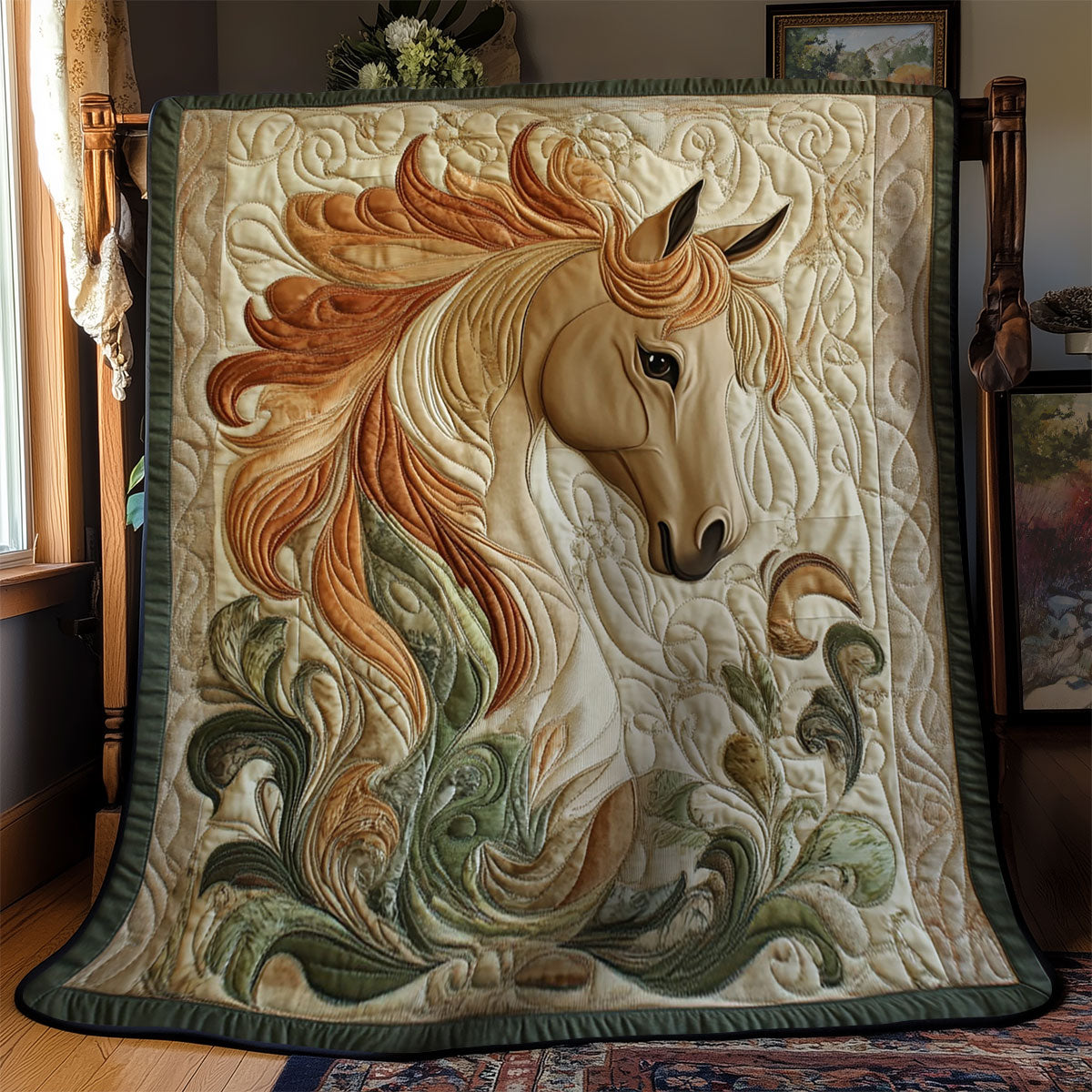 Abstract Horse WY1001100CL Quilt Blanket