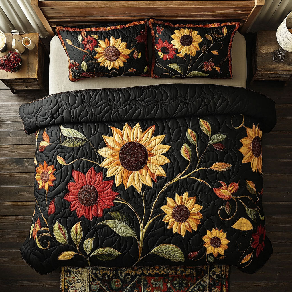 Mystic Sunflower Garden WY1902032CL Quilted Bedding Set