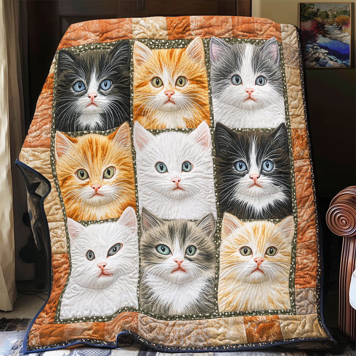 Adorable Cat WX0301002CL Quilt Blanket