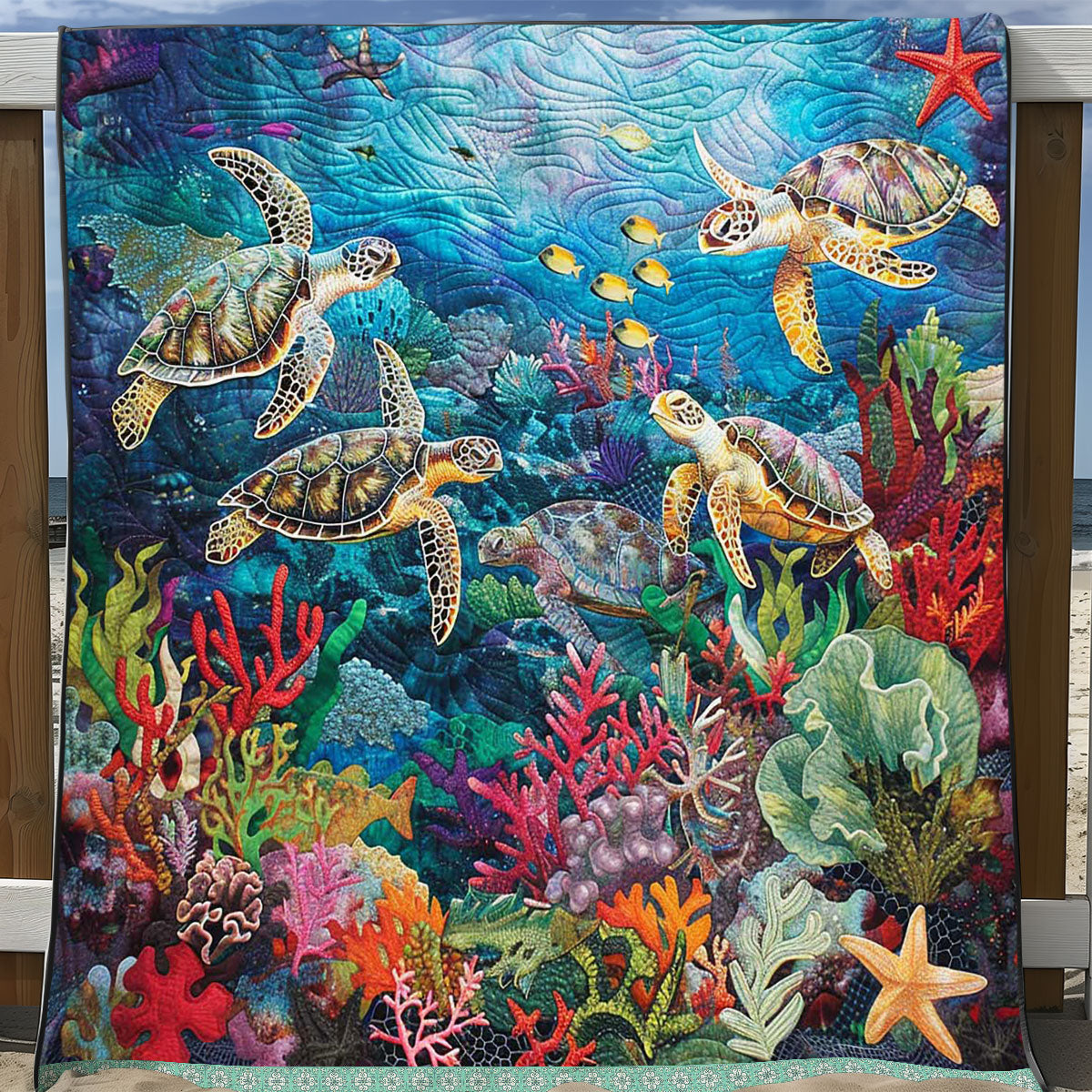 Sea Turtle WJ1309022CL Quilt Blanket
