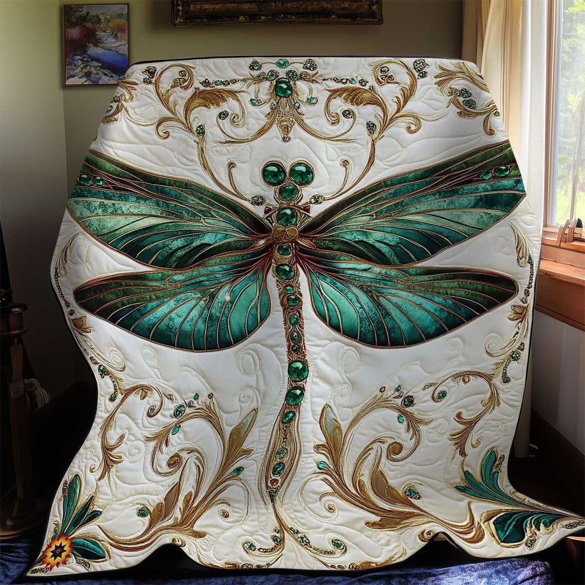 Royal Green Dragonfly WY0312049CL Quilt Blanket