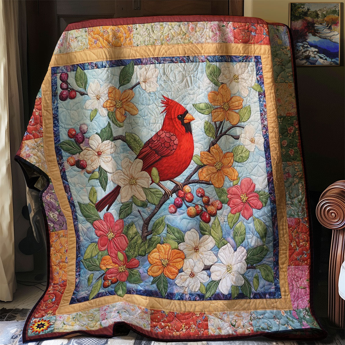 Cardinal Bloom WJ2012006CL Quilt Blanket