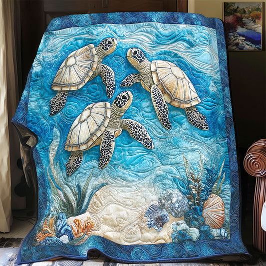 Serene Turtle WX0302062CL Quilt Blanket