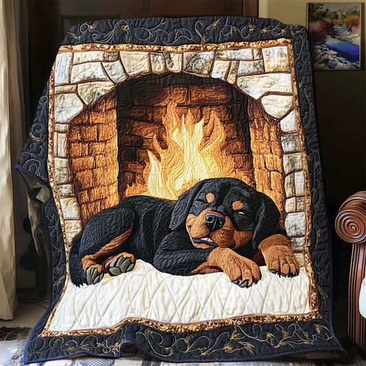 Sleepy Rottweiler WX0601054CL Quilt Blanket