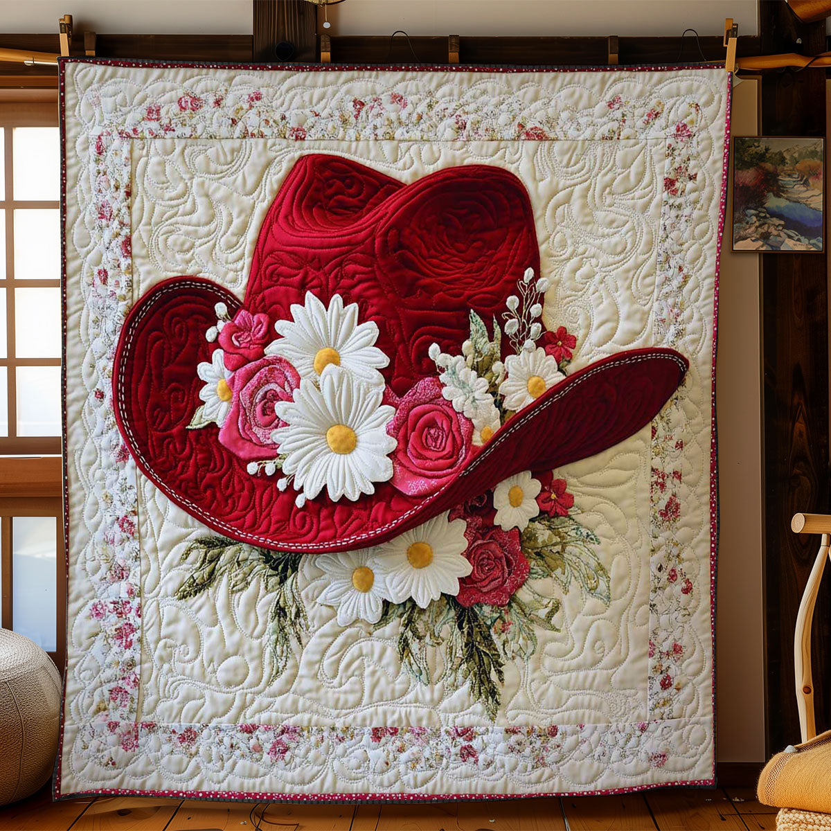 Scarlet Love Cowboy Hat WN0301026CL Quilt Blanket
