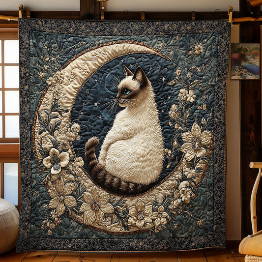 Siamese Cat Moon CW2504053CL Quilt Blanket