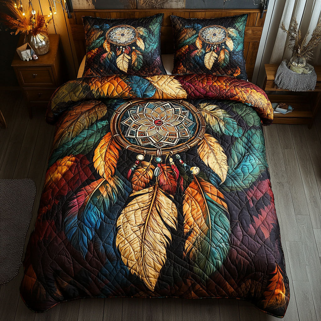 Dreamcatcher Feather Flower WT0602005CL Quilted Bedding Set