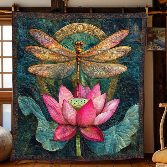 Lotus Dragonfly XB0804004CL Quilt Blanket