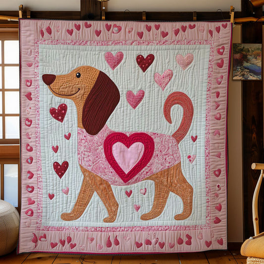 Dachshund Hearts WN3112007CL Quilt Blanket