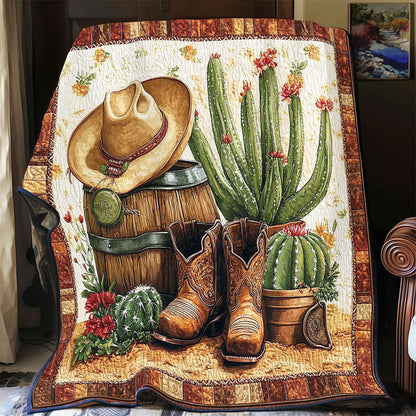 Cowboy In Desert WY2101051CL Quilt Blanket