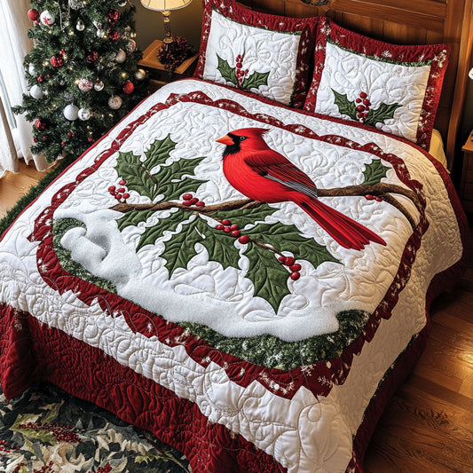 Red Cardinal Winter WT2702023CL Quilted Bedding Set