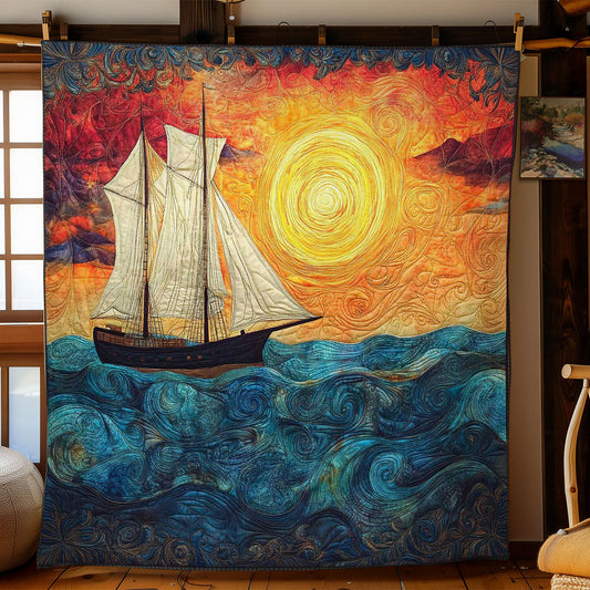 Twilight Sailboat WN0602007CL Quilt Blanket